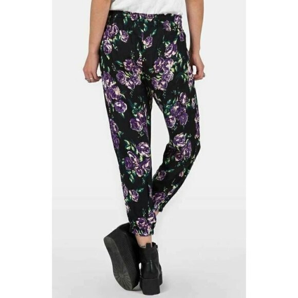 Volcom Women's Purple defiant One Floral Pants M - Picture 3 of 12